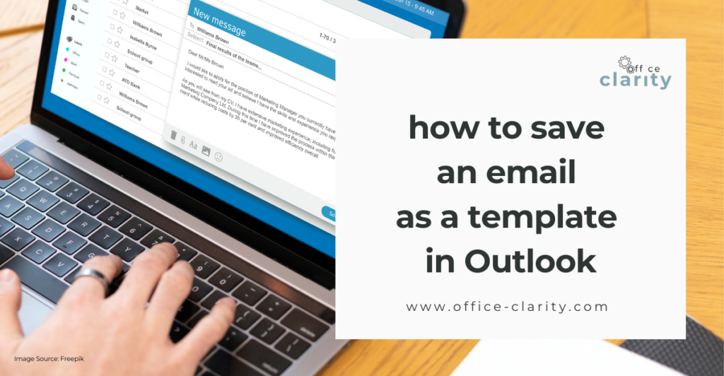 office employee explaining how to save an email as a template in outlook