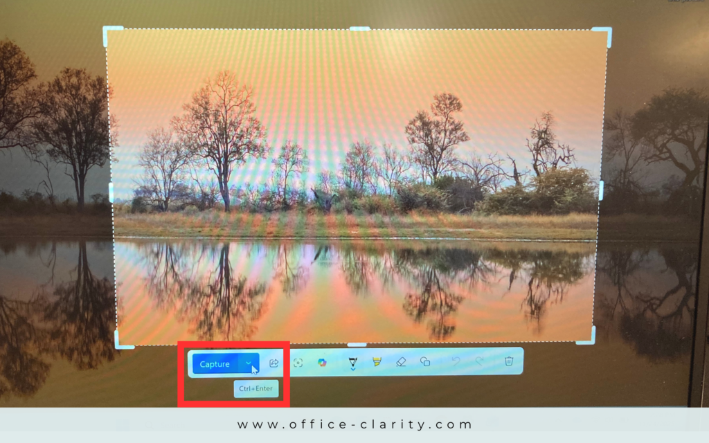clicking menu to save a screenshot in a certain folder on windows
