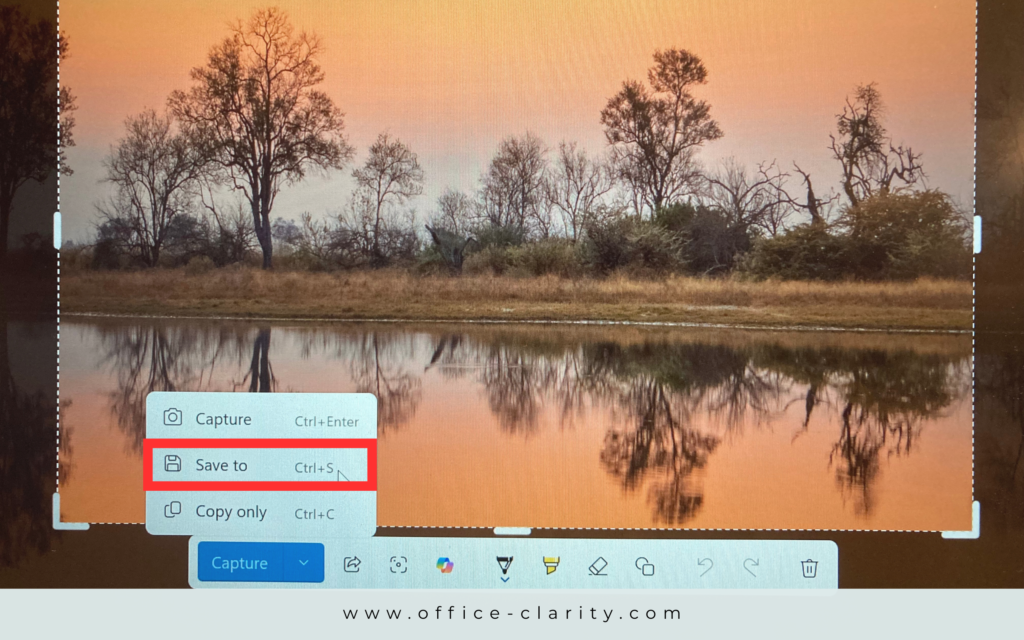 saving a screenshot on windows