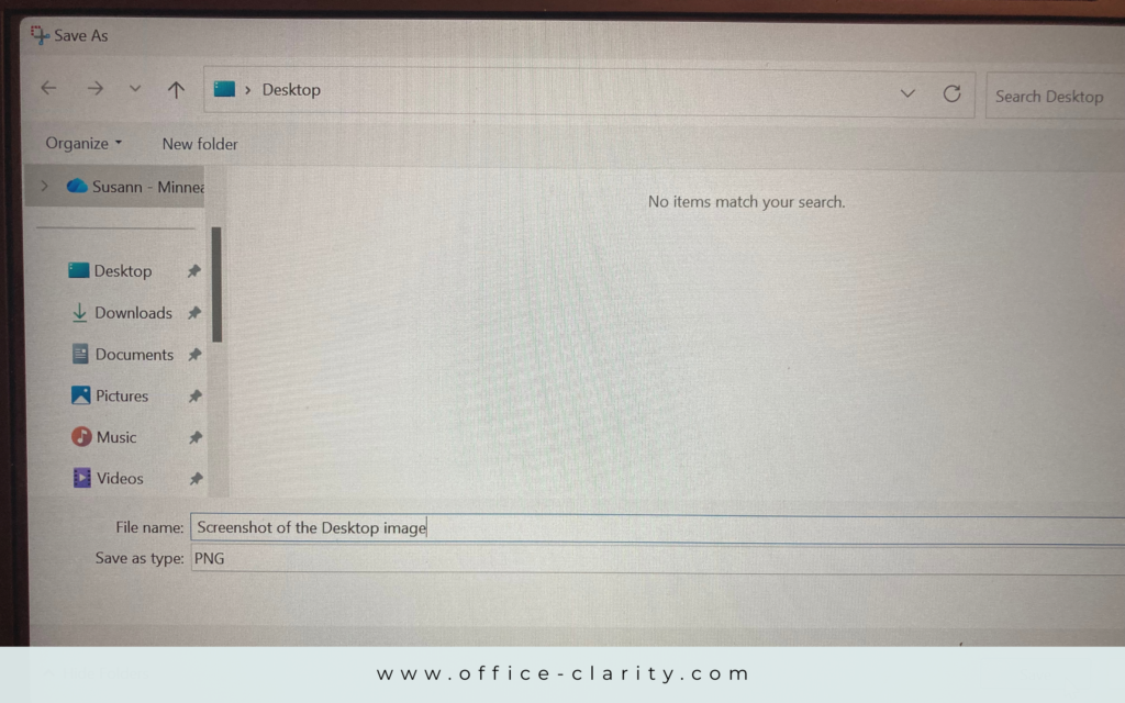 picking a folder for where to save windows screenshot
