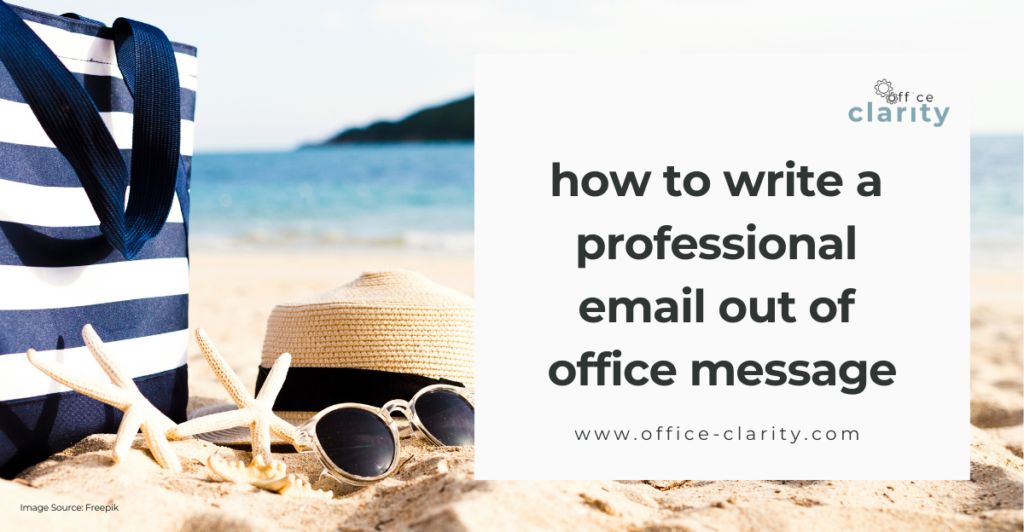 beach bag after writing a professional email out of office message