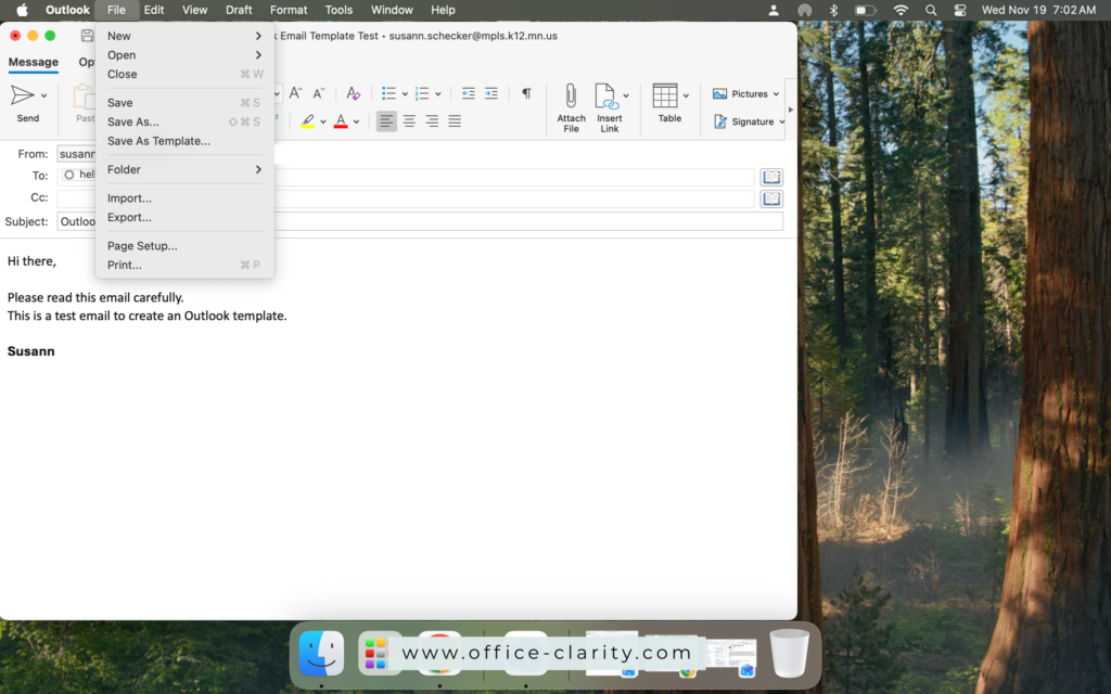 save email as template