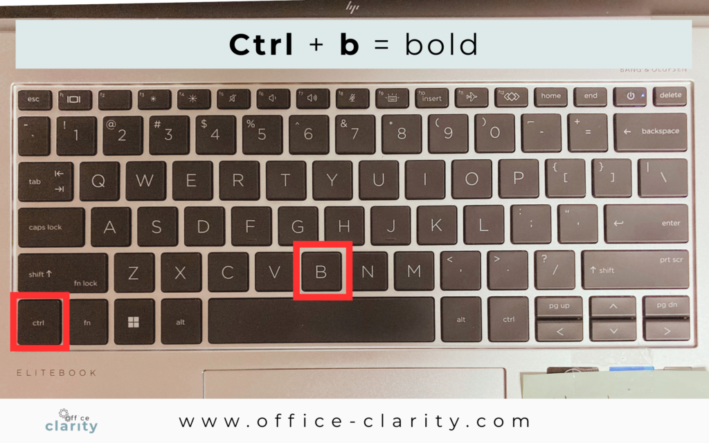 keyboard shortcut bold text