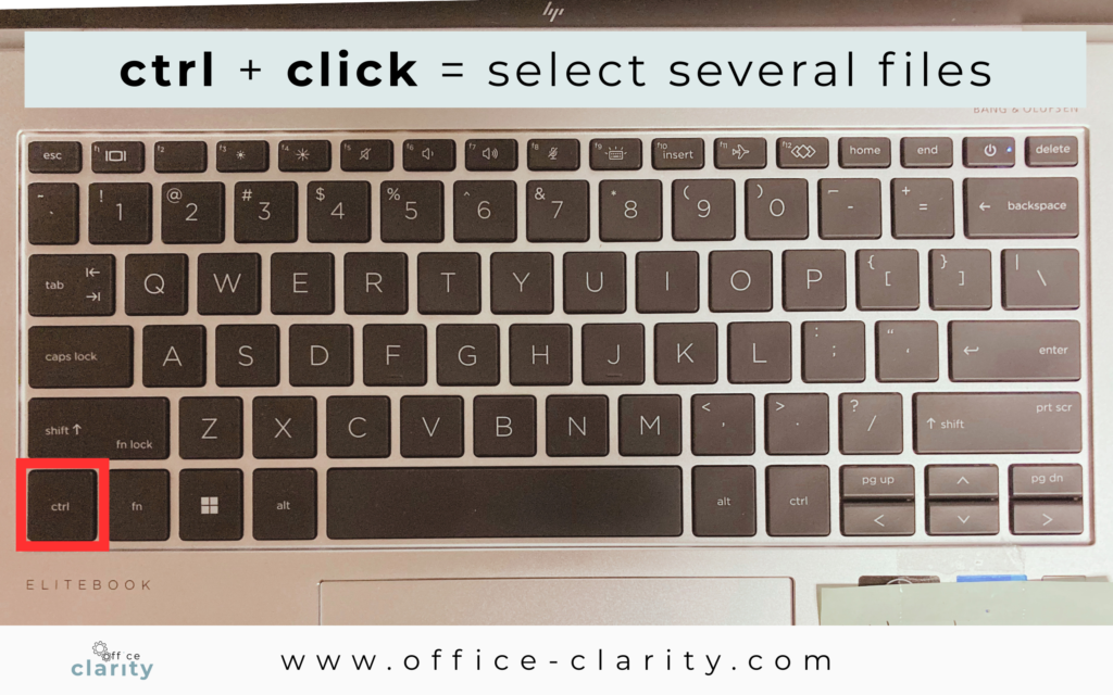 keyboard shortcut select several files