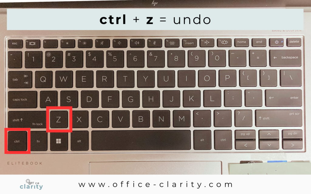 keyboard shortcut undo
