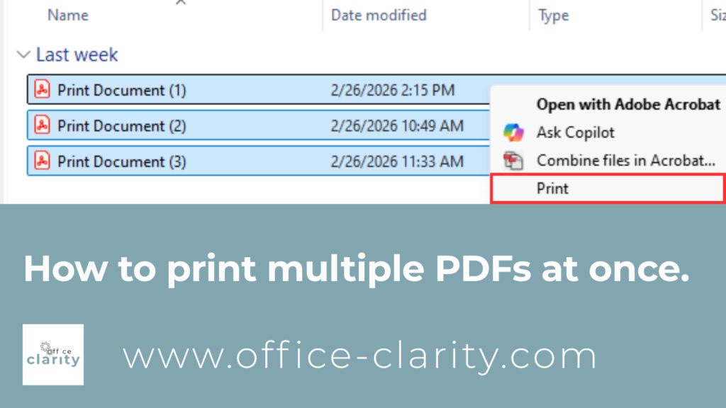 right click and print to print multiple PDFs at once